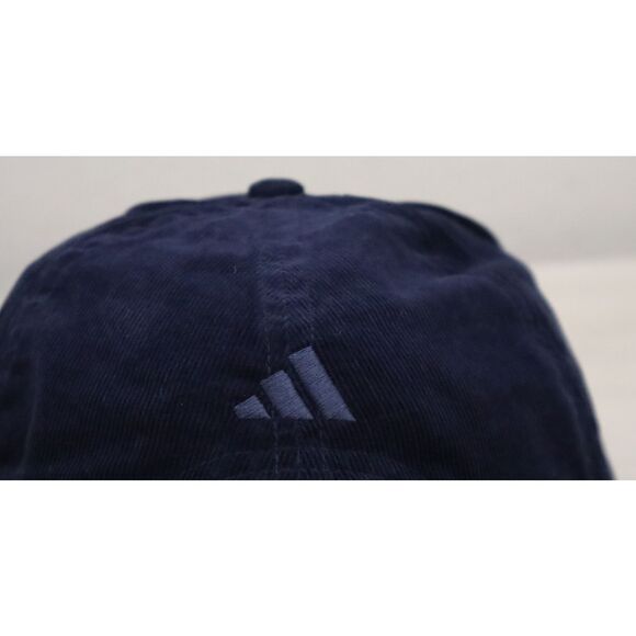 Adidas IM9239 Men's OSFM Navy Blue Leather Cord Corduroy Golf Strapback Hat - Picture 7 of 10